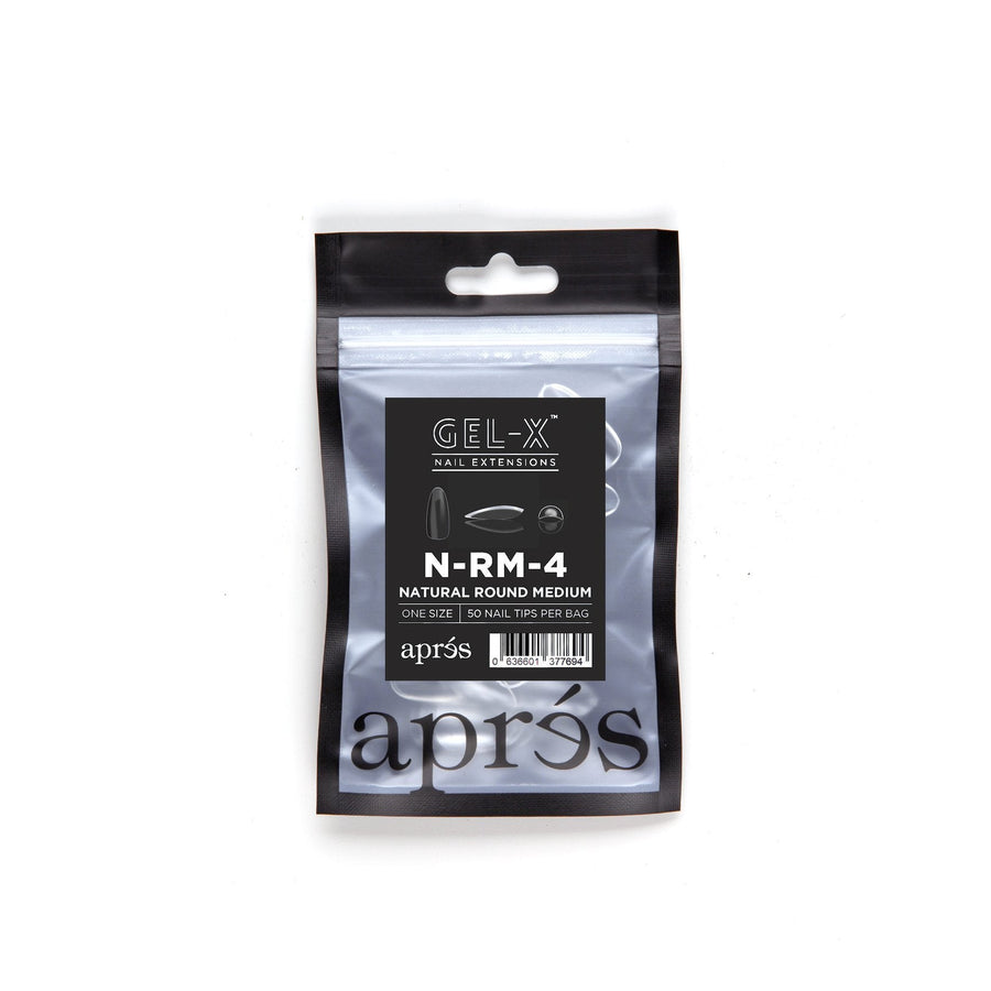 Apres Gel-X Tips (Natural Round Medium) 50pcs Refill Bag