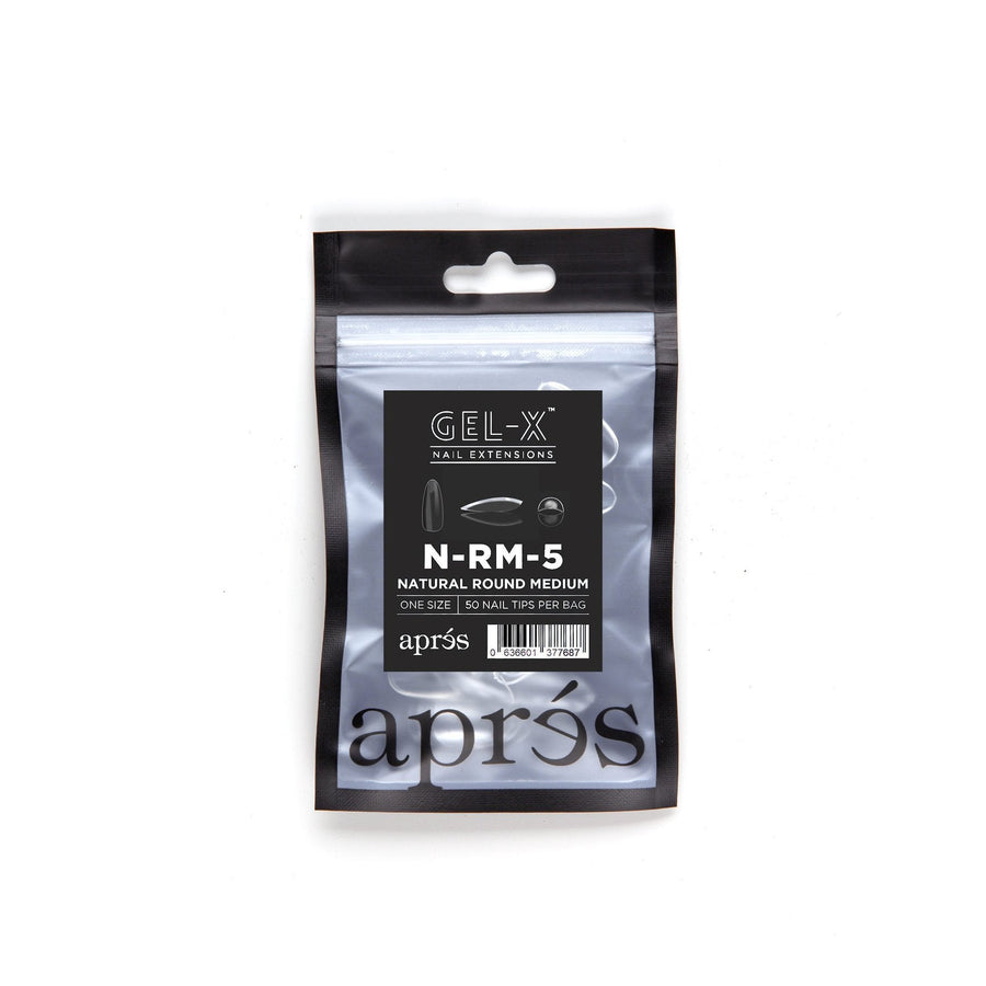 Apres Gel-X Tips (Natural Round Medium) 50pcs Refill Bag