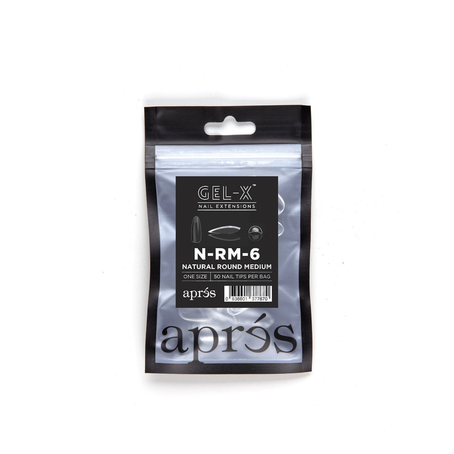 Apres Gel-X Tips (Natural Round Medium) 50pcs Refill Bag