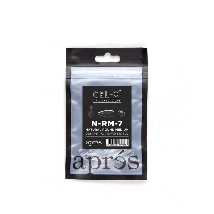 Apres Gel-X Tips (Natural Round Medium) 50pcs Refill Bag