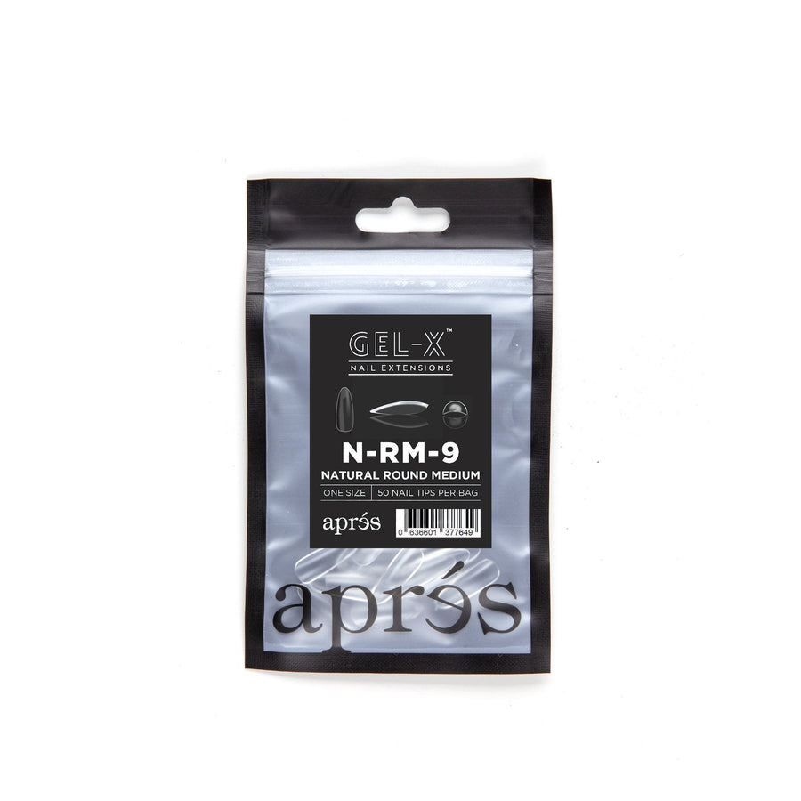Apres Gel-X Tips (Natural Round Medium) 50pcs Refill Bag