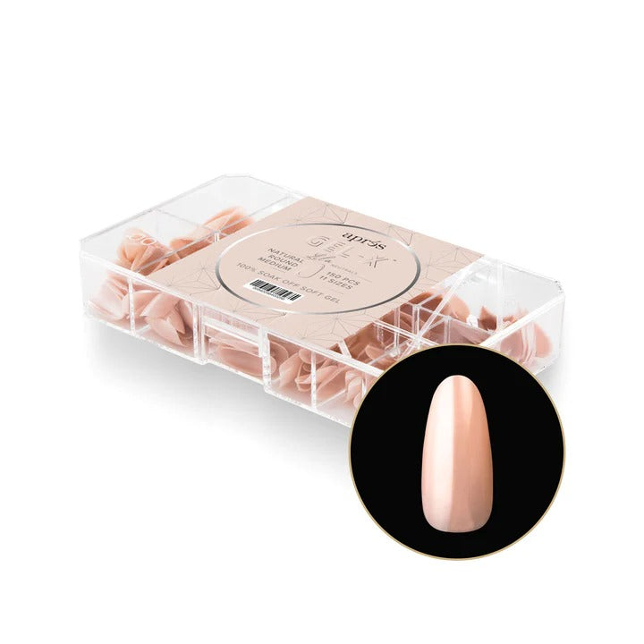 Apres Neutrals Lila Gel-X Tips (Natural Round Medium) 150pcs Box - 11 Sizes