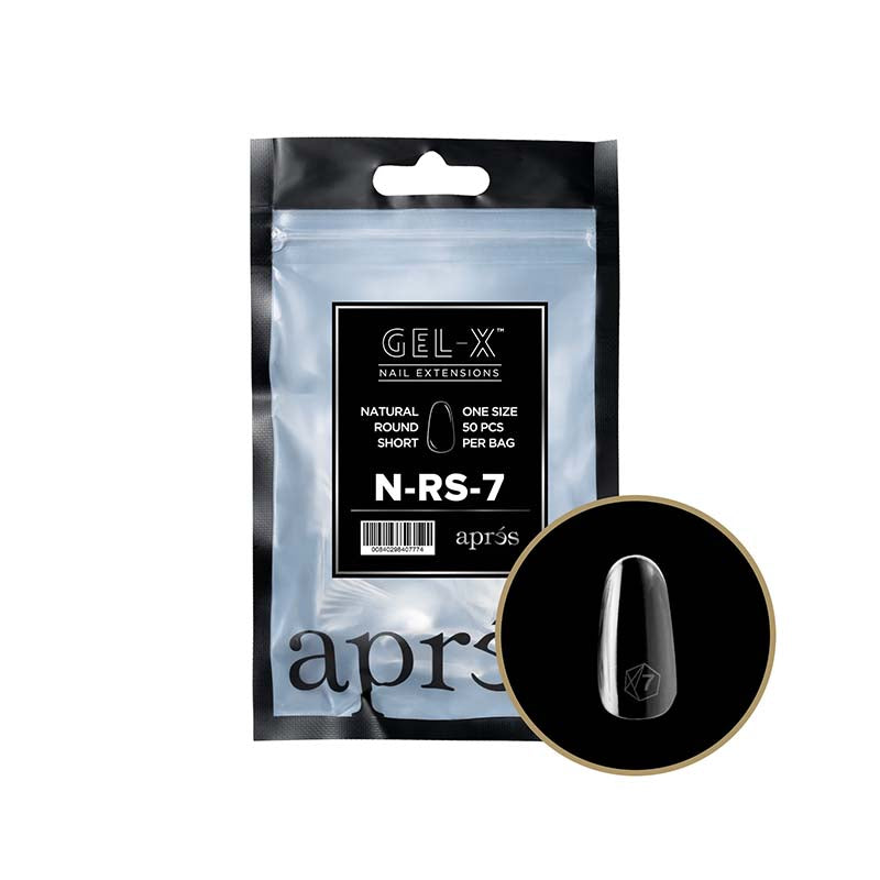 Apres Gel-X Tips 2.0 (Natural Round Short) 50pcs Pack Bag