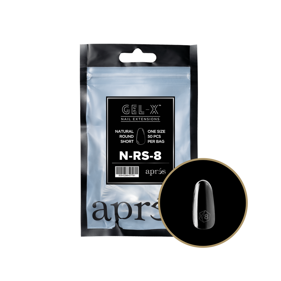Apres Gel-X Tips 2.0 (Natural Round Short) 50pcs Pack Bag