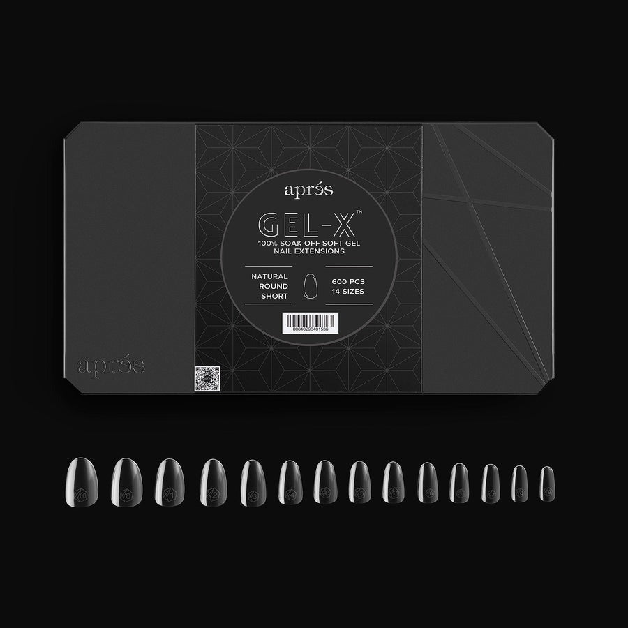 Apres Gel-X Tips 2.0 (Natural Round Short) 600pcs Box - 14 Sizes