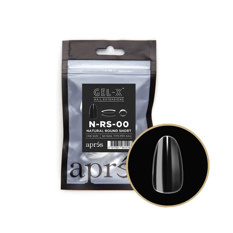 Apres Gel-X Tips (Natural Round Short) 50pcs Pack Bag