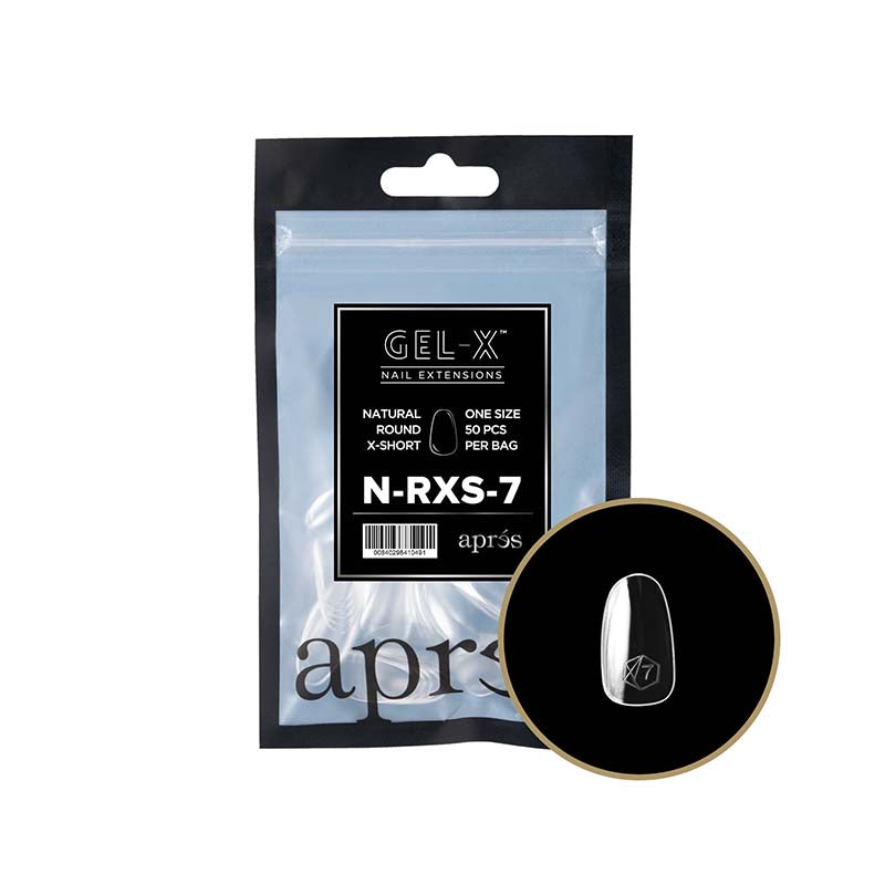 Apres Gel-X Tips 2.0 (Natural Round Extra Short) 50pcs Refill Pack