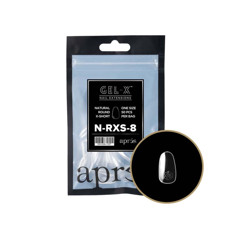 Apres Gel-X Tips 2.0 (Natural Round Extra Short) 50pcs Refill Pack