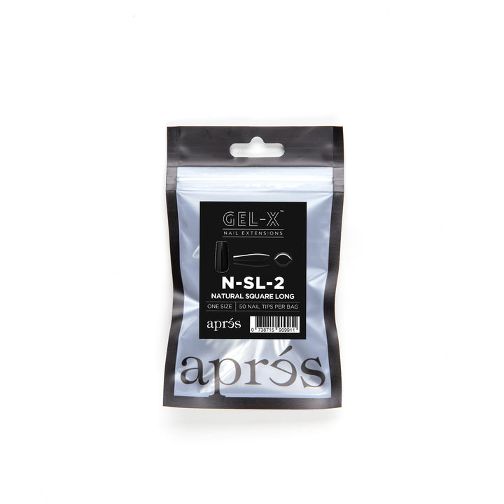 Apres Gel-X Tips (Natural Square Long) 50pcs Refill Bag