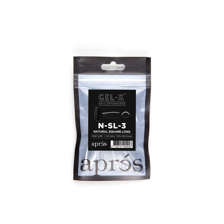 Apres Gel-X Tips (Natural Square Long) 50pcs Refill Bag