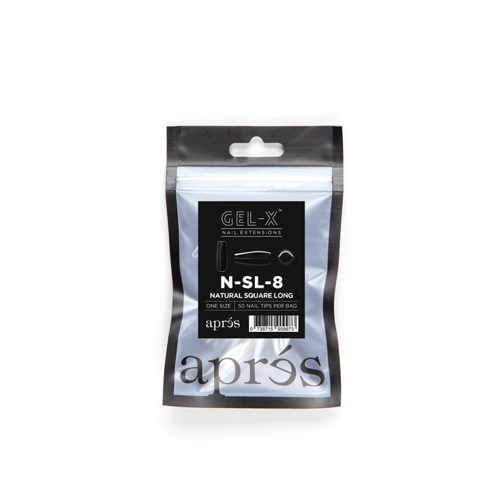 Apres Gel-X Tips (Natural Square Long) 50pcs Refill Bag