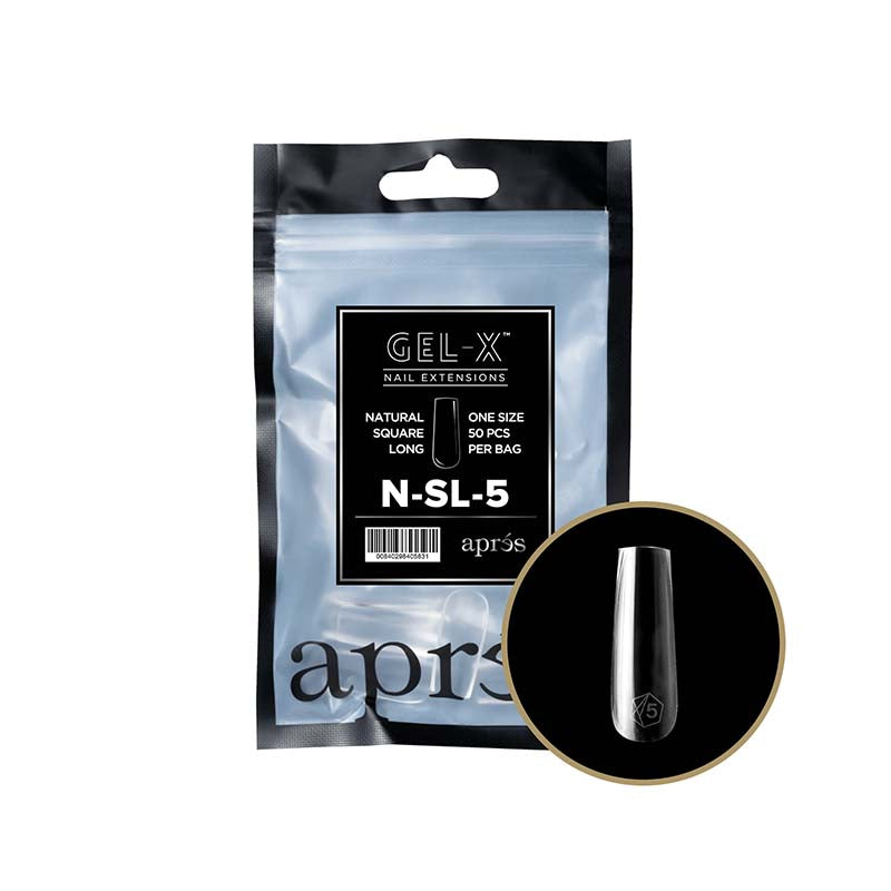 Apres Gel-X Tips 2.0 (Natural Square Long) 50pcs Pack Bag
