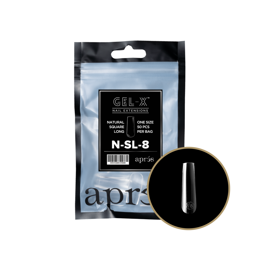 Apres Gel-X Tips 2.0 (Natural Square Long) 50pcs Refill Pack