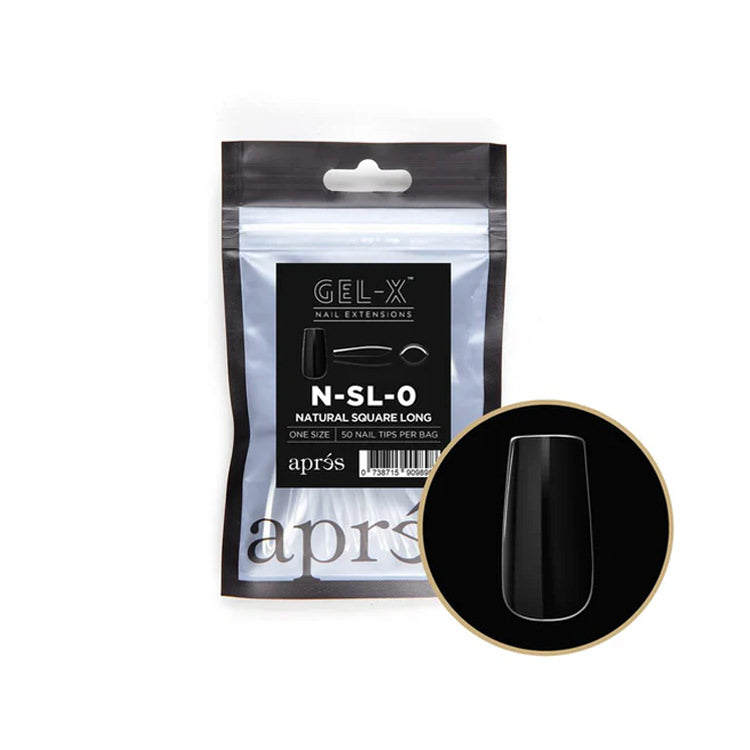 Apres Gel-X Tips (Natural Square Long) 50pcs Refill Bag
