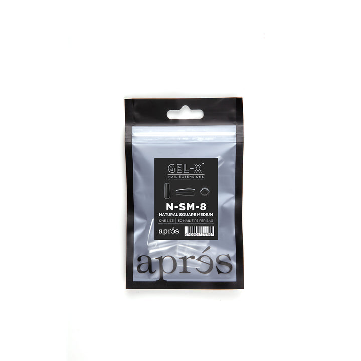 Apres Gel-X Tips (Natural Square Medium) 50pcs Refill Bag