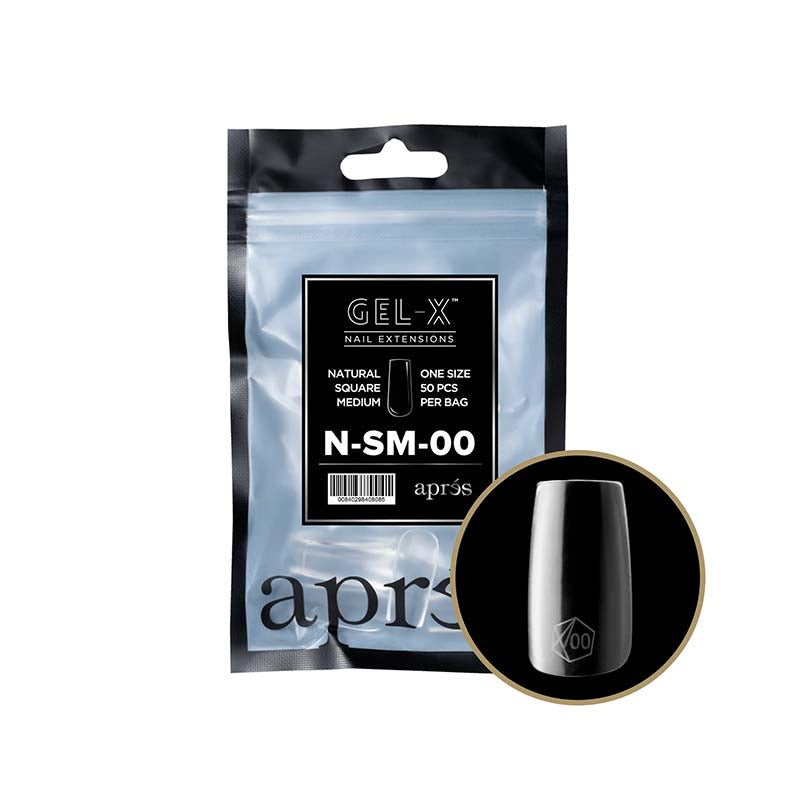 Apres Gel-X Tips 2.0 (Natural Square Medium) 50pcs Pack Bag