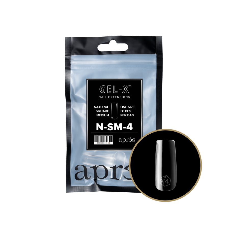 Apres Gel-X Tips 2.0 (Natural Square Medium) 50pcs Pack Bag