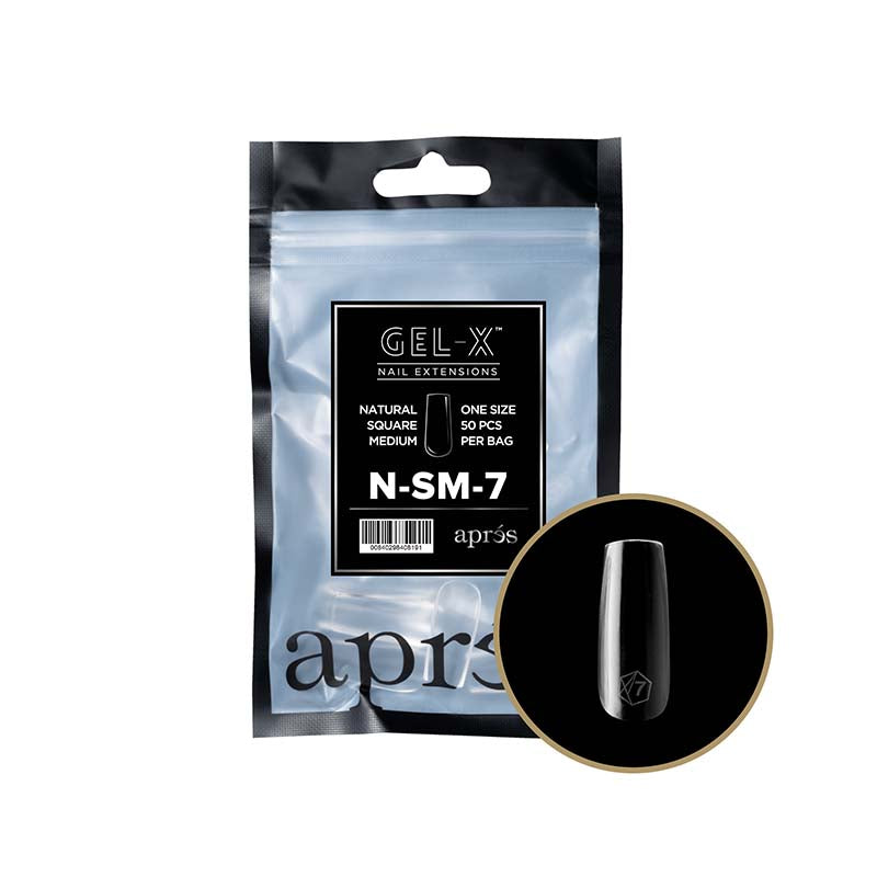 Apres Gel-X Tips 2.0 (Natural Square Medium) 50pcs Pack Bag