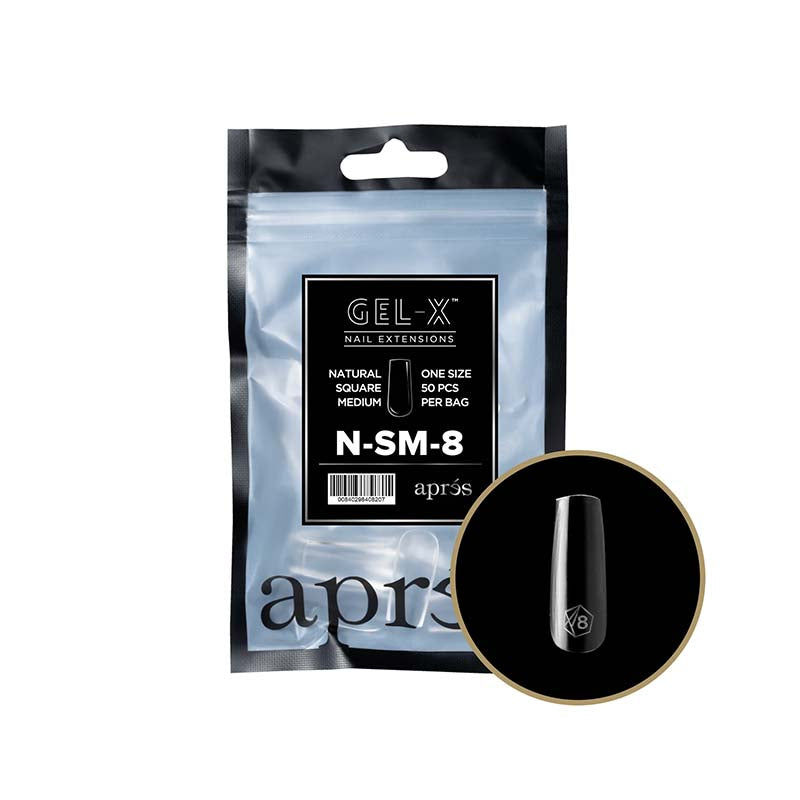 Apres Gel-X Tips 2.0 (Natural Square Medium) 50pcs Pack Bag
