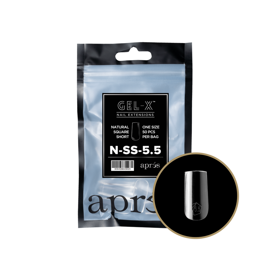 Apres Gel-X Tips 2.0 (Natural Square Short) 50pcs Pack Bag