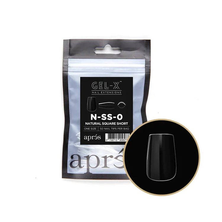 Apres Gel-X Tips (Natural Square Short) 50pcs Refill Bag