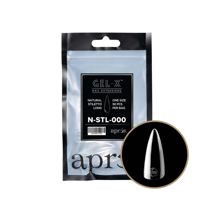 Apres Gel-X Tips 2.0 (Natural Stiletto Long) 50pcs Pack Bag