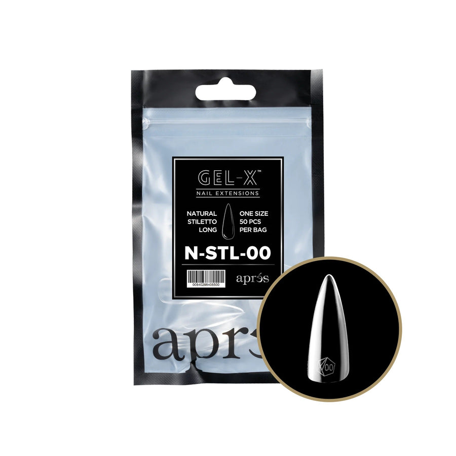 Apres Gel-X Tips 2.0 (Natural Stiletto Long) 50pcs Pack Bag