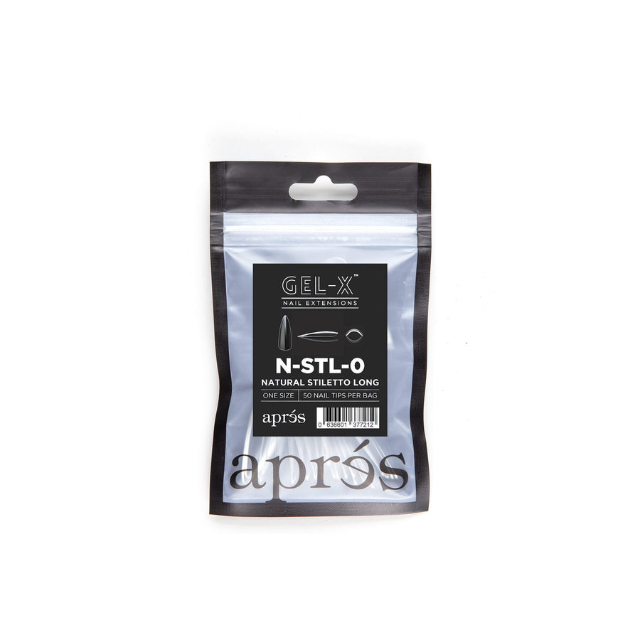 Apres Gel-X Tips (Natural Stiletto Long) 50pcs Refill Pack
