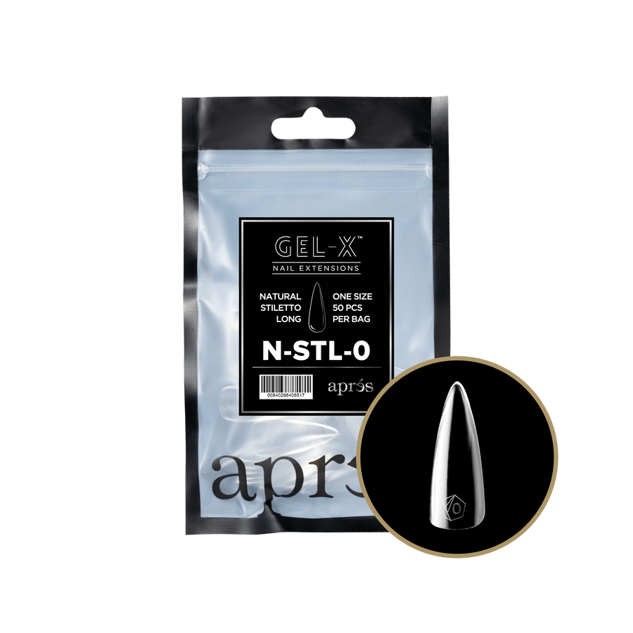 Apres Gel-X Tips 2.0 (Natural Stiletto Long) 50pcs Pack Bag