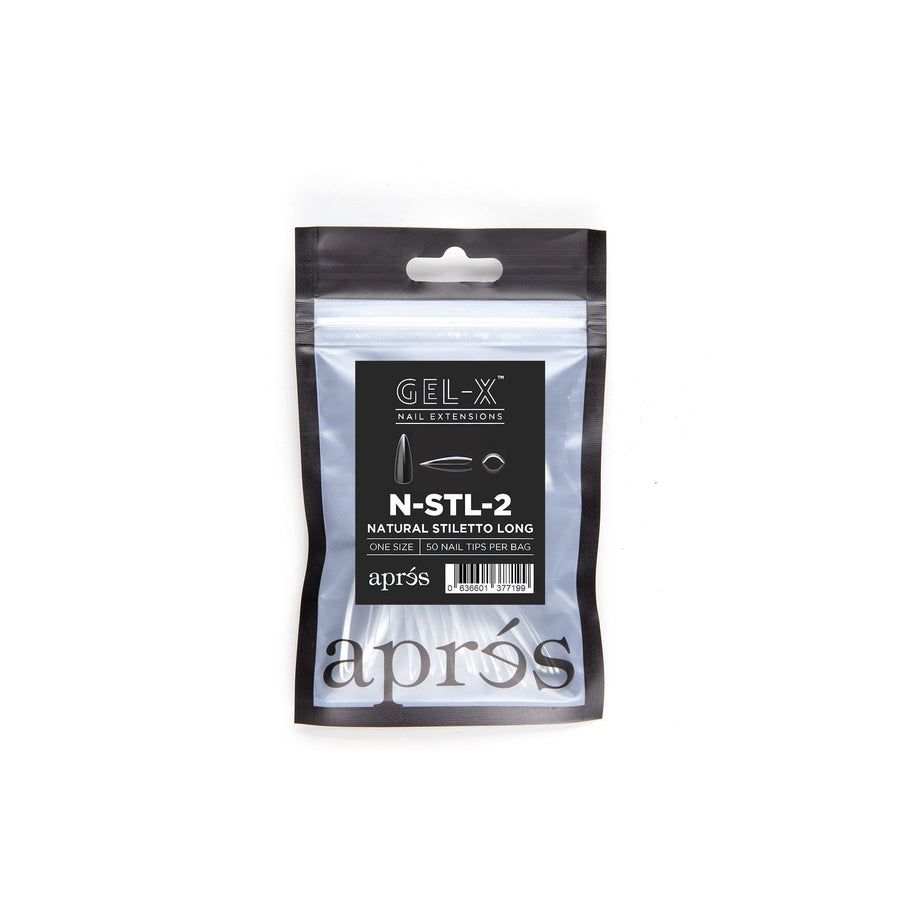 Apres Gel-X Tips (Natural Stiletto Long) 50pcs Refill Pack