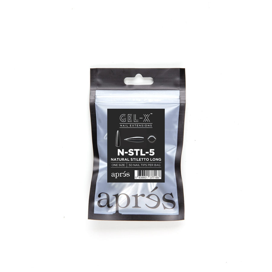 Apres Gel-X Tips (Natural Stiletto Long) 50pcs Refill Pack