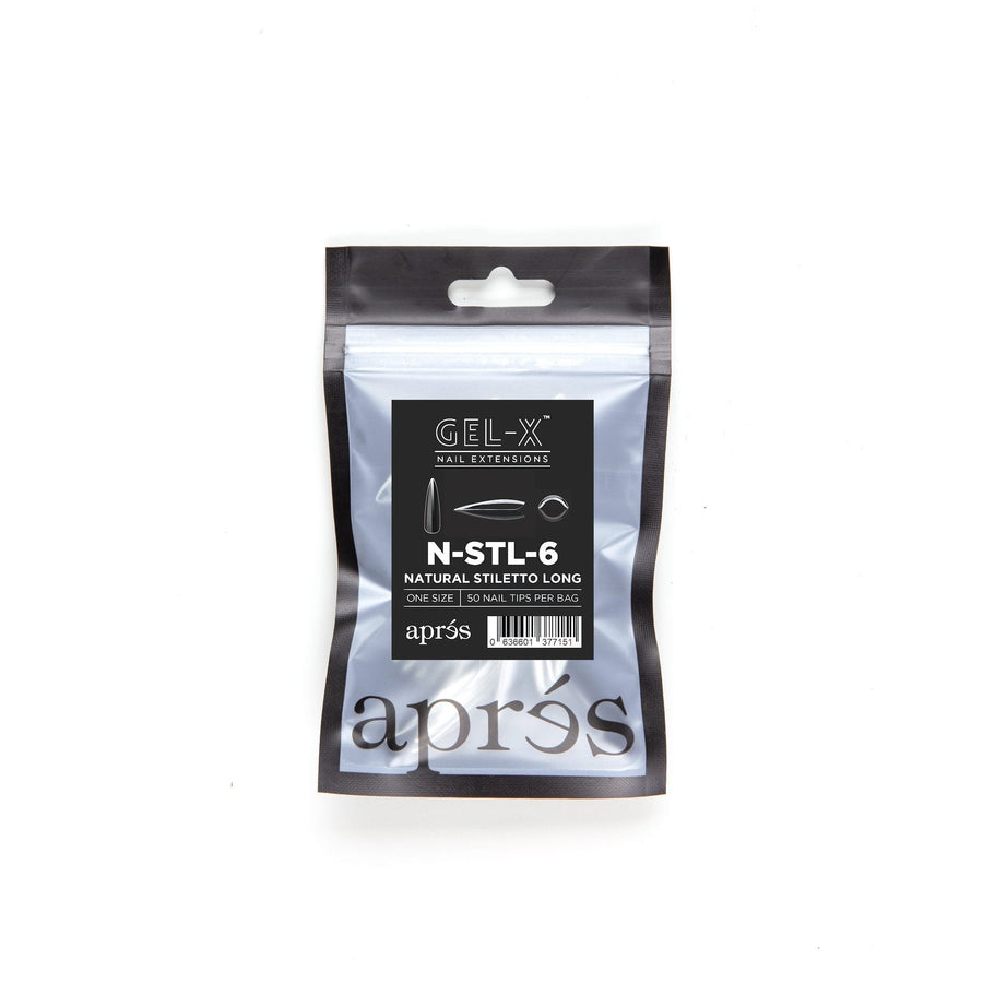 Apres Gel-X Tips (Natural Stiletto Long) 50pcs Refill Pack