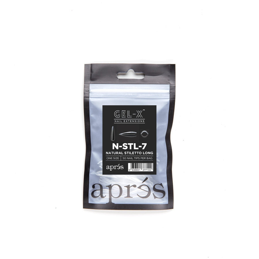 Apres Gel-X Tips (Natural Stiletto Long) 50pcs Refill Pack
