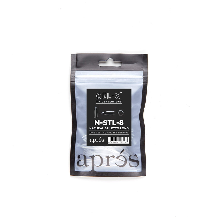 Apres Gel-X Tips (Natural Stiletto Long) 50pcs Refill Pack
