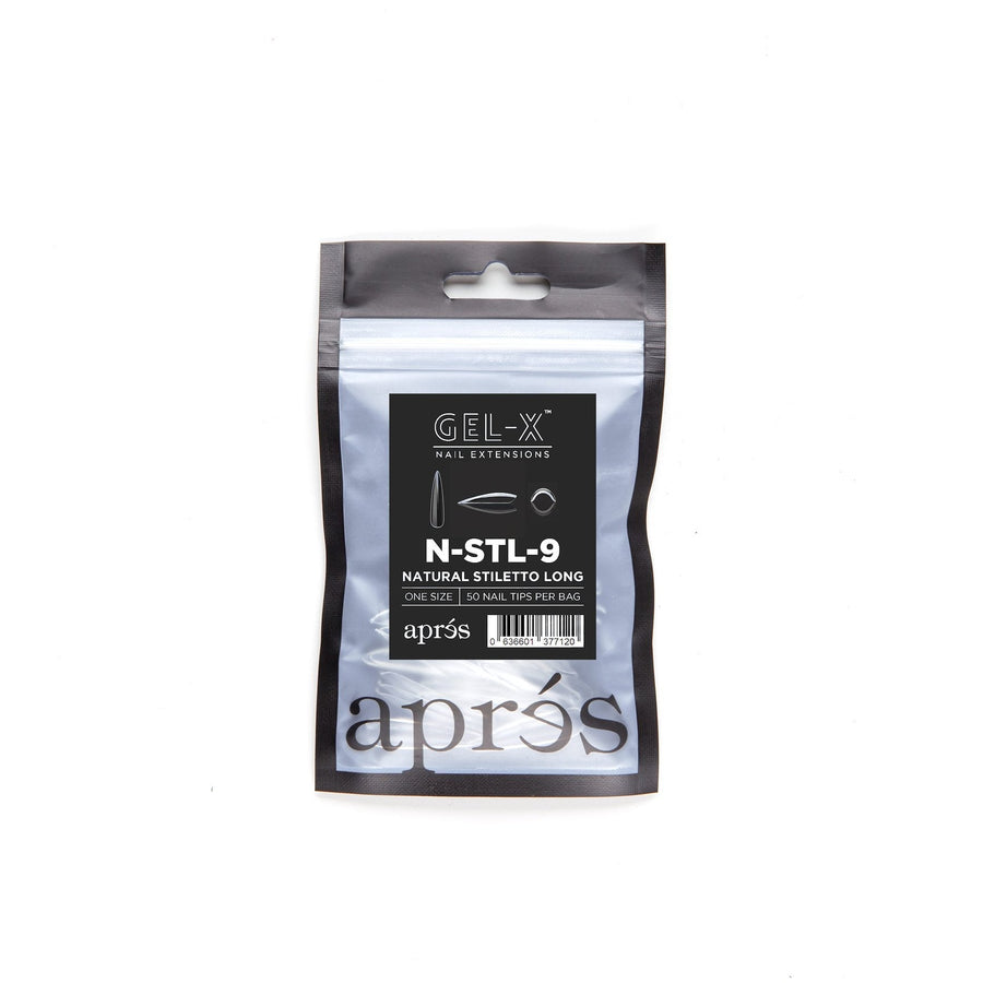 Apres Gel-X Tips (Natural Stiletto Long) 50pcs Refill Pack