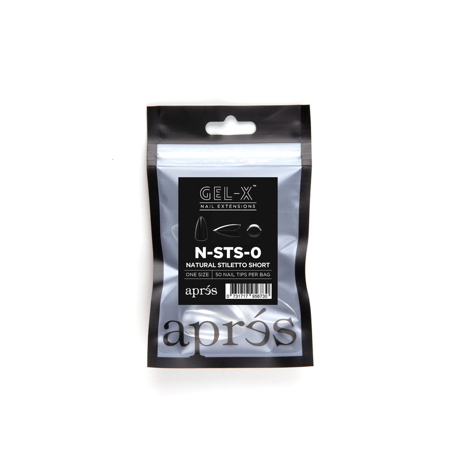Apres Gel-X Tips (Natural Stiletto Short) 50pcs Refill Bag