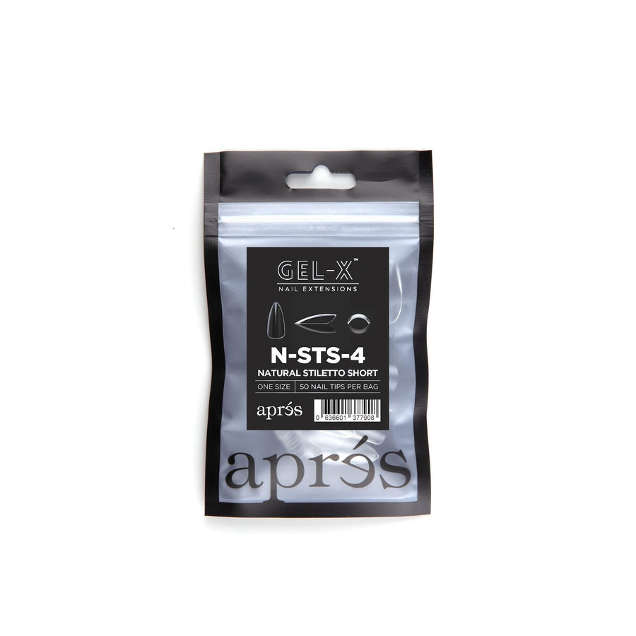 Apres Gel-X Tips (Natural Stiletto Short) 50pcs Refill Bag