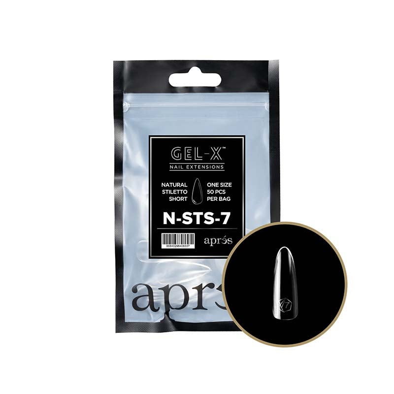 Apres Gel-X Tips 2.0 (Natural Stiletto Short) 50pcs Refill Pack