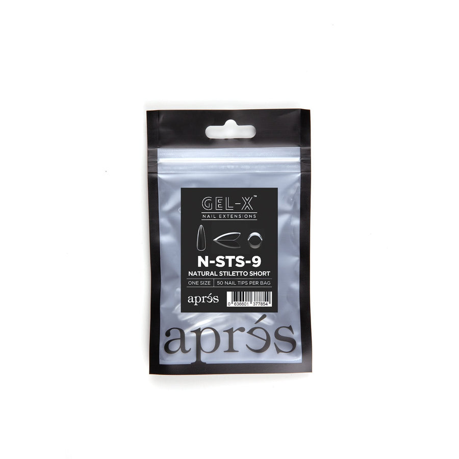 Apres Gel-X Tips (Natural Stiletto Short) 50pcs Refill Bag