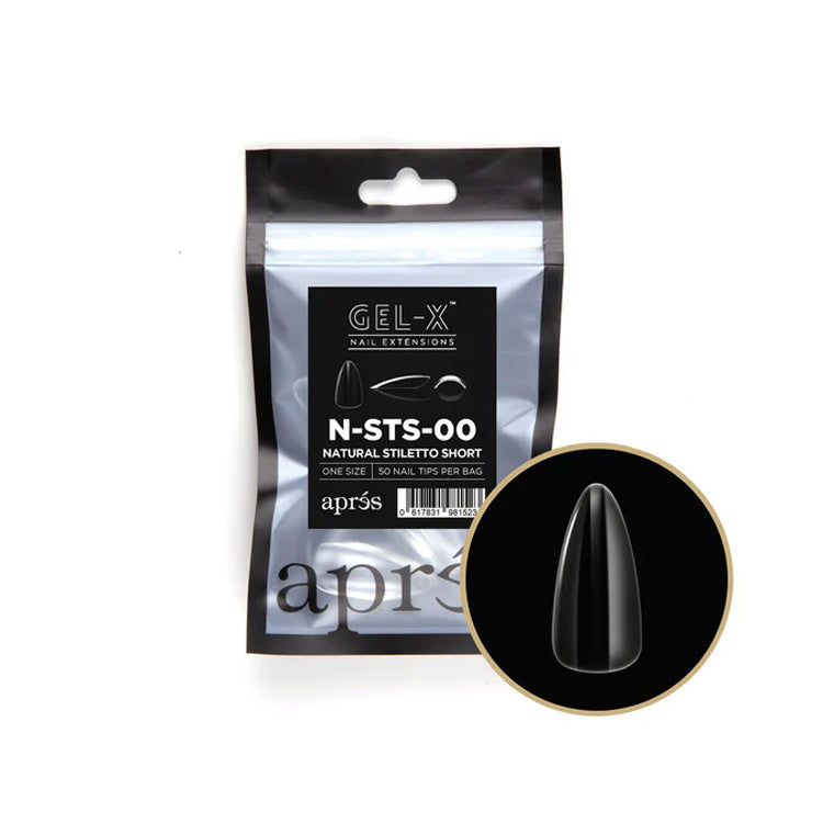 Apres Gel-X Tips (Natural Stiletto Short) 50pcs Refill Bag
