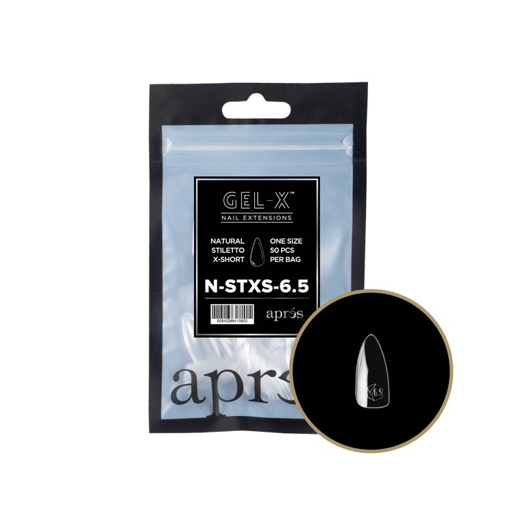 Apres Gel-X Tips 2.0 (Natural Stiletto Extra Short) 50pcs Pack Bag