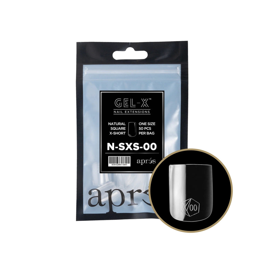 Apres Gel-X Tips 2.0 (Natural Square Extra Short) 50pcs Pack Bag