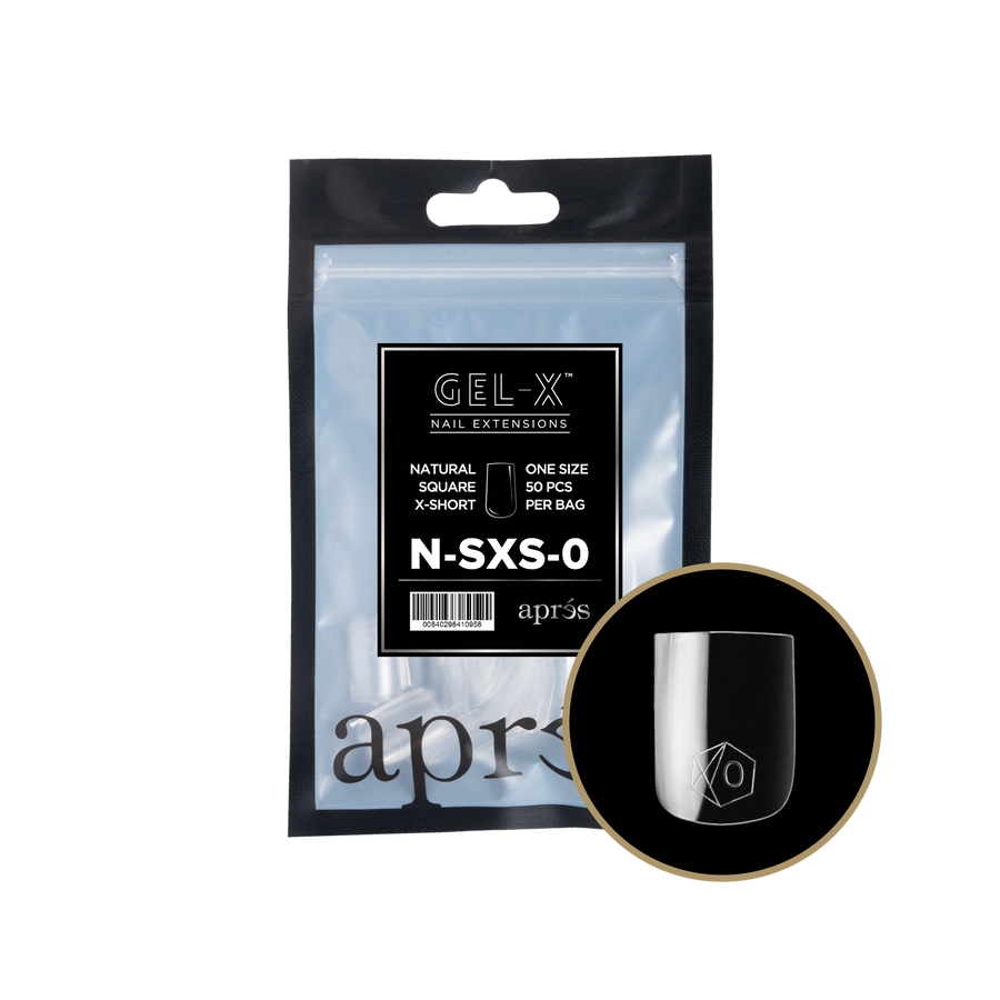 Apres Gel-X Tips 2.0 (Natural Square Extra Short) 50pcs Pack Bag