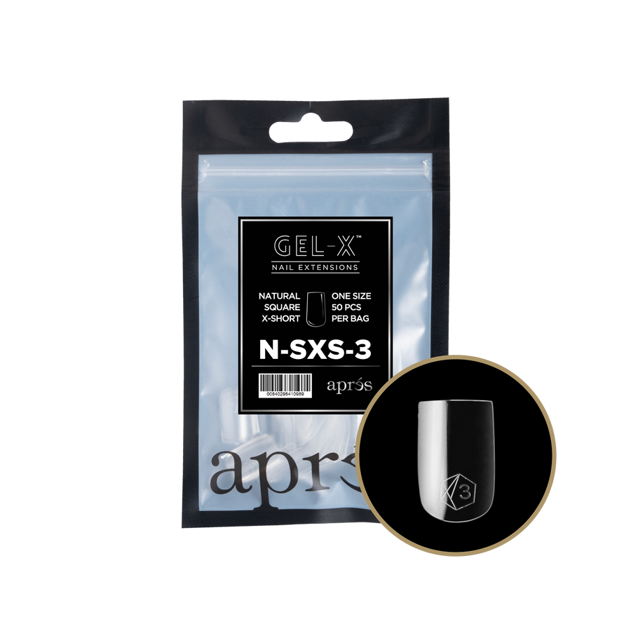 Apres Gel-X Tips 2.0 (Natural Square Extra Short) 50pcs Refill Pack