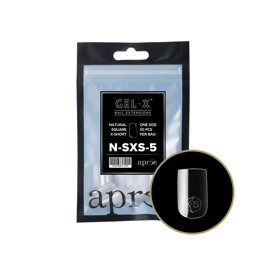 Apres Gel-X Tips 2.0 (Natural Square Extra Short) 50pcs Refill Pack