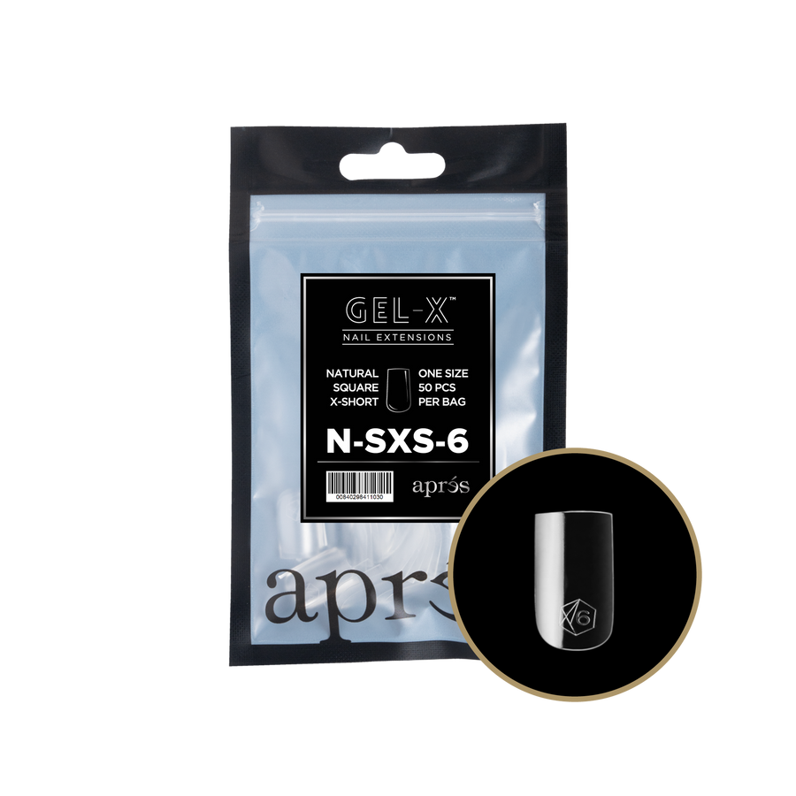 Apres Gel-X Tips 2.0 (Natural Square Extra Short) 50pcs Refill Pack