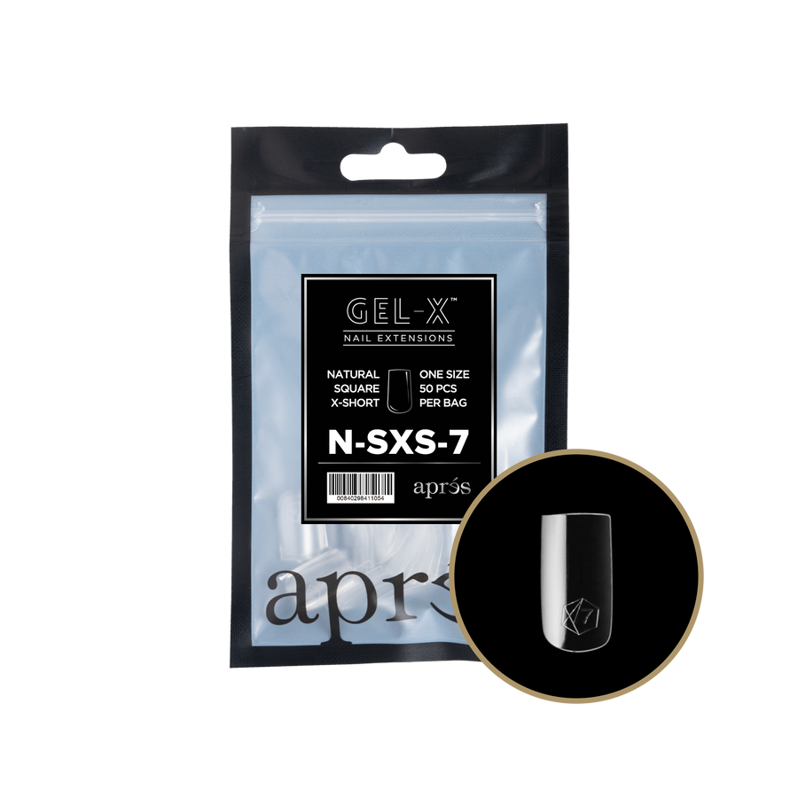 Apres Gel-X Tips 2.0 (Natural Square Extra Short) 50pcs Refill Pack