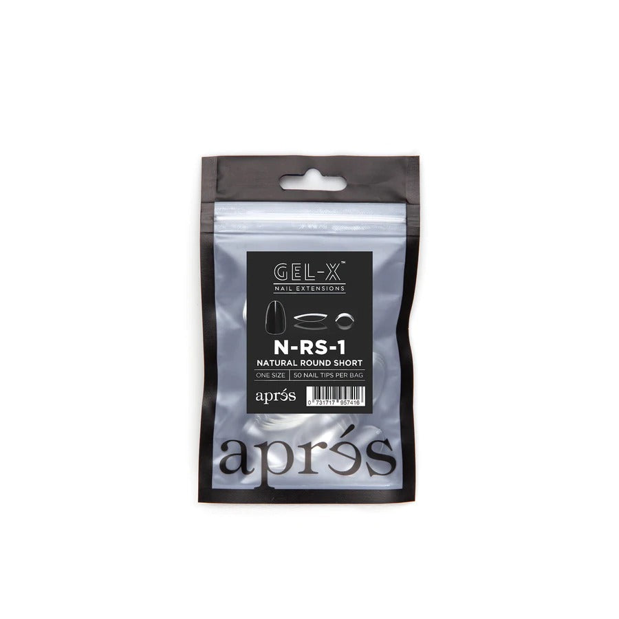 Apres Gel-X Tips (Natural Round Short) 50pcs Pack Bag
