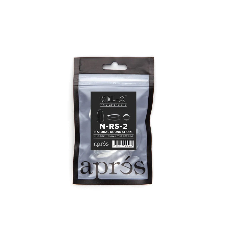 Apres Gel-X Tips (Natural Round Short) 50pcs Pack Bag