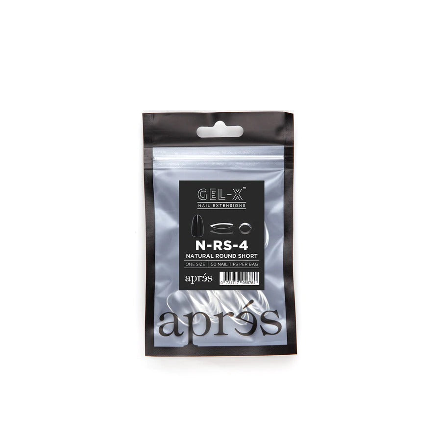 Apres Gel-X Tips (Natural Round Short) 50pcs Pack Bag
